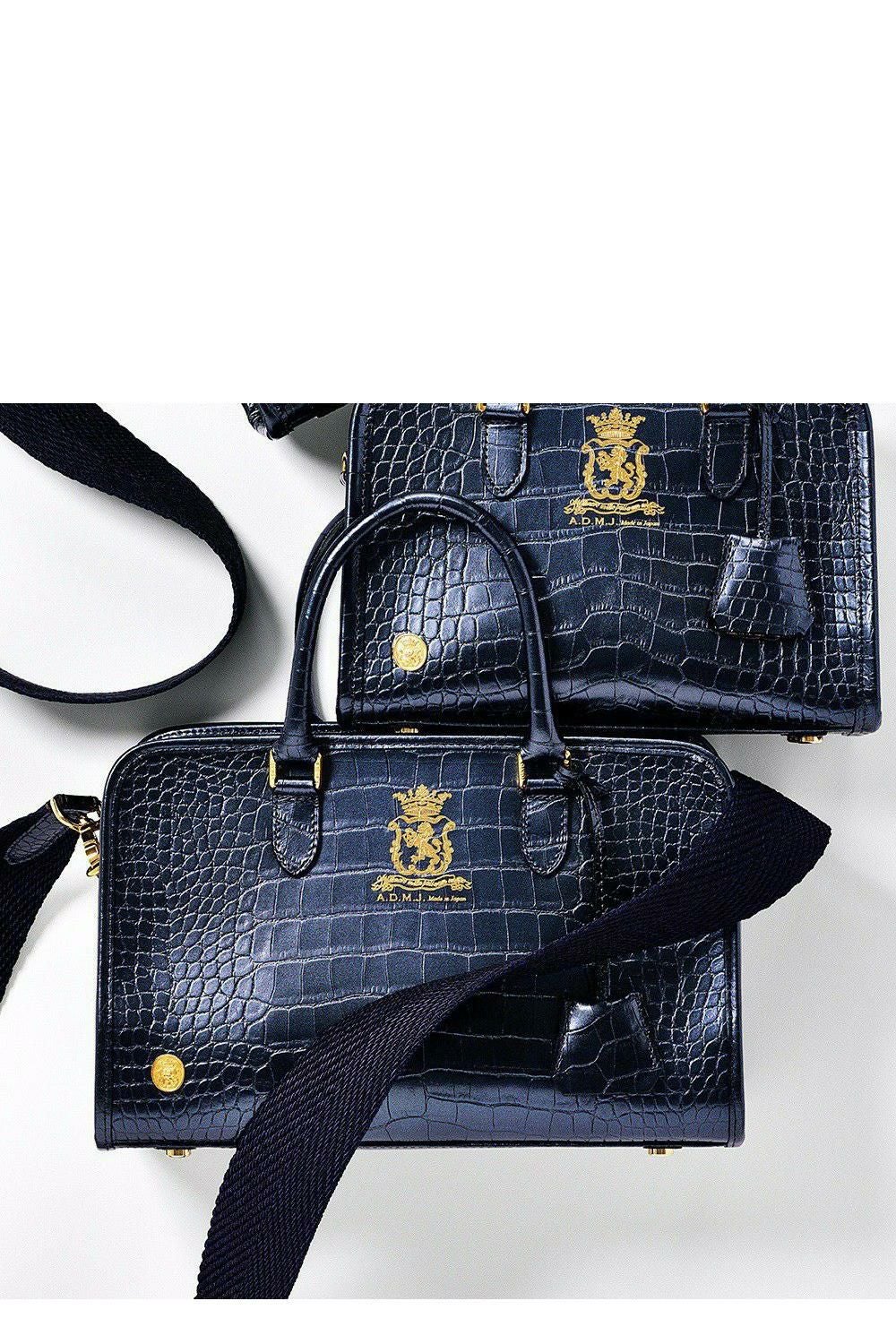 【極美品 希少】モンブラン　セレクション　ペンポーチ　クロコ型押し　ほぼブラック クロコ型押しヘリ巻きボストン28cm | A.D.M.J.公式オンラインストア