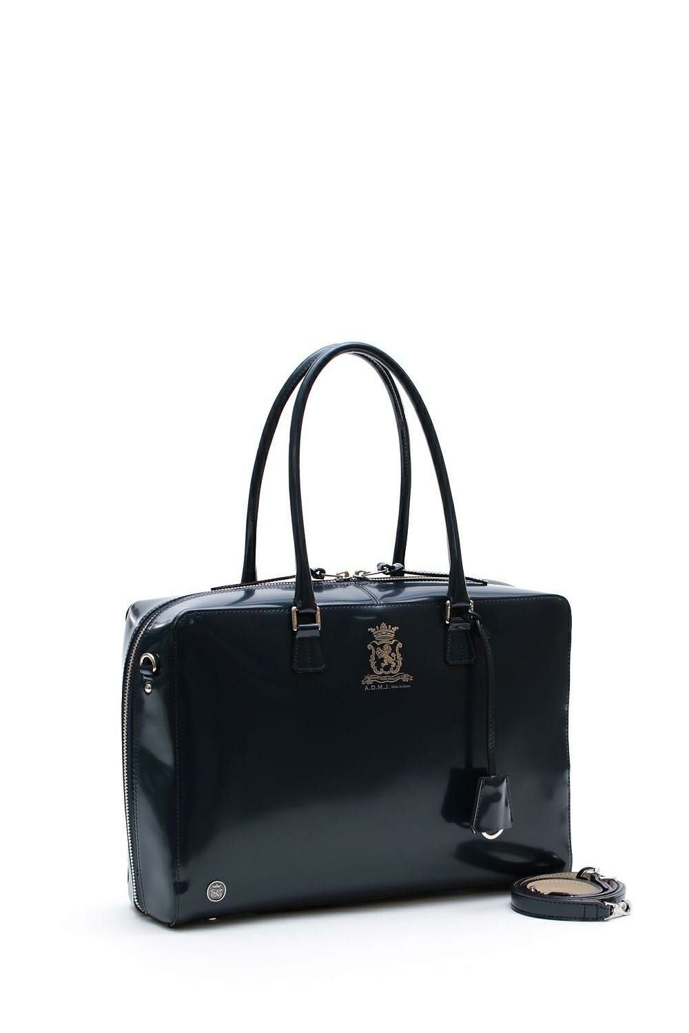 ◾︎美品◾︎ A.D.M.J. カルヴィボストン バッグ ガラスレザー ネイビー カルヴィボストンL | A.D.M.J.公式オンラインストア