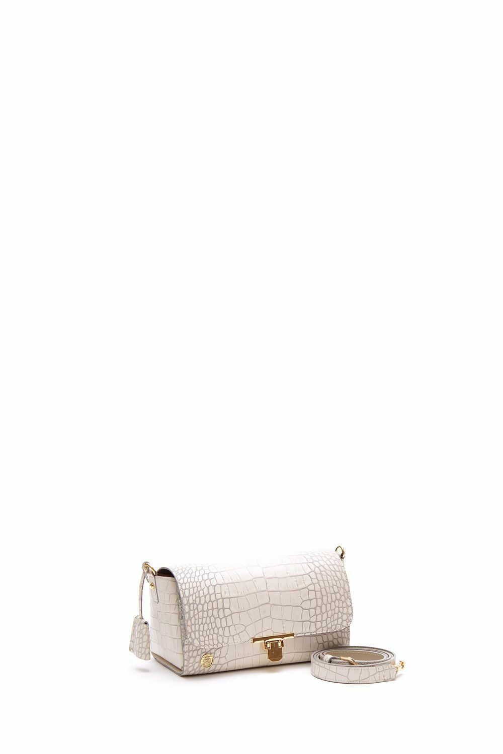 美品 A.D.M.J. ショルダーバッグ クロコ型押し 30-26012103 極美品✨】A.D.M.J. 2wayバッグ クロコ型押し ロゴ レザー 茶色 【公式
